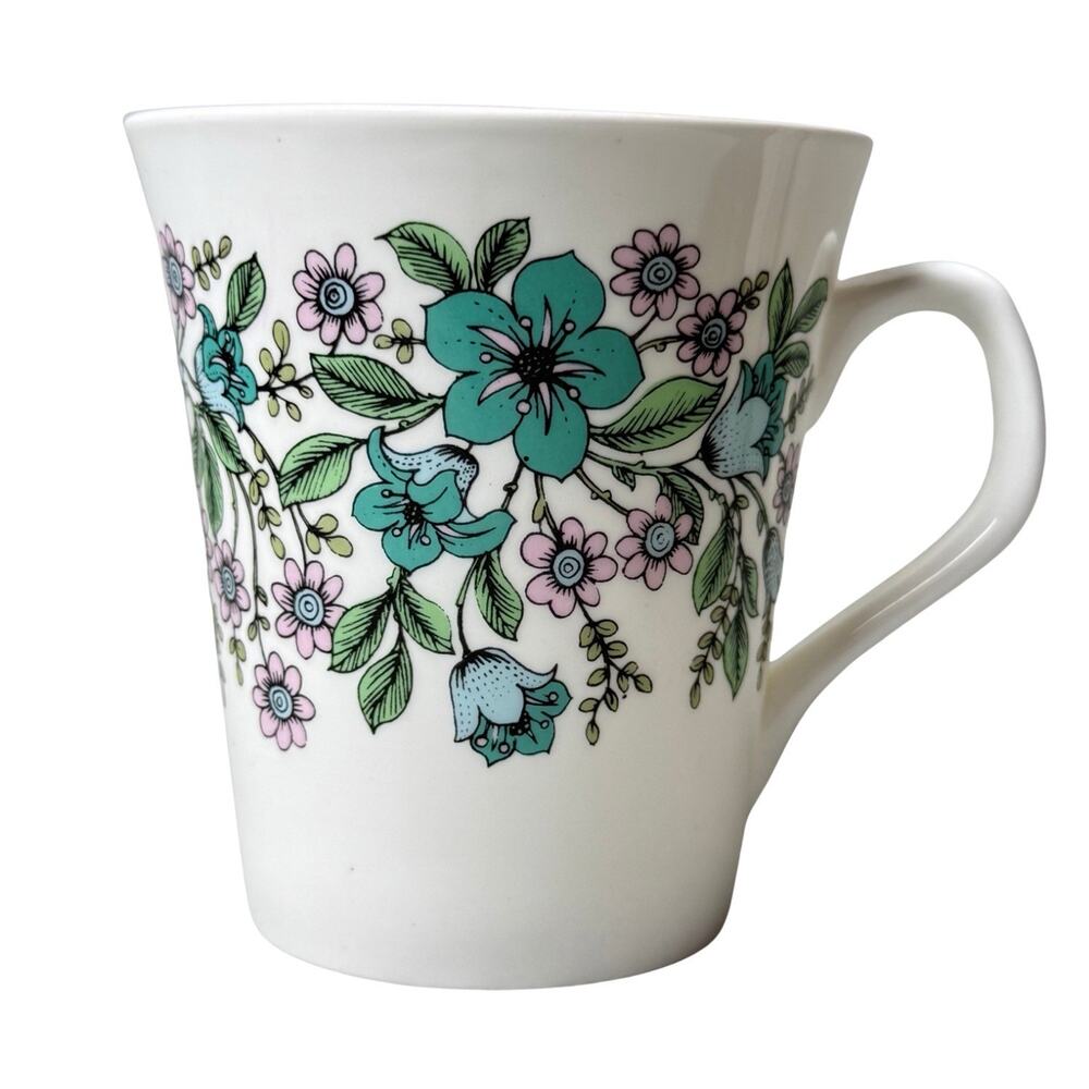 Royal Stafford Bone China Mug Floral Blue Flowers England